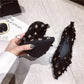 Pointed Toe Woman Flats White with Bow Shoes for Women