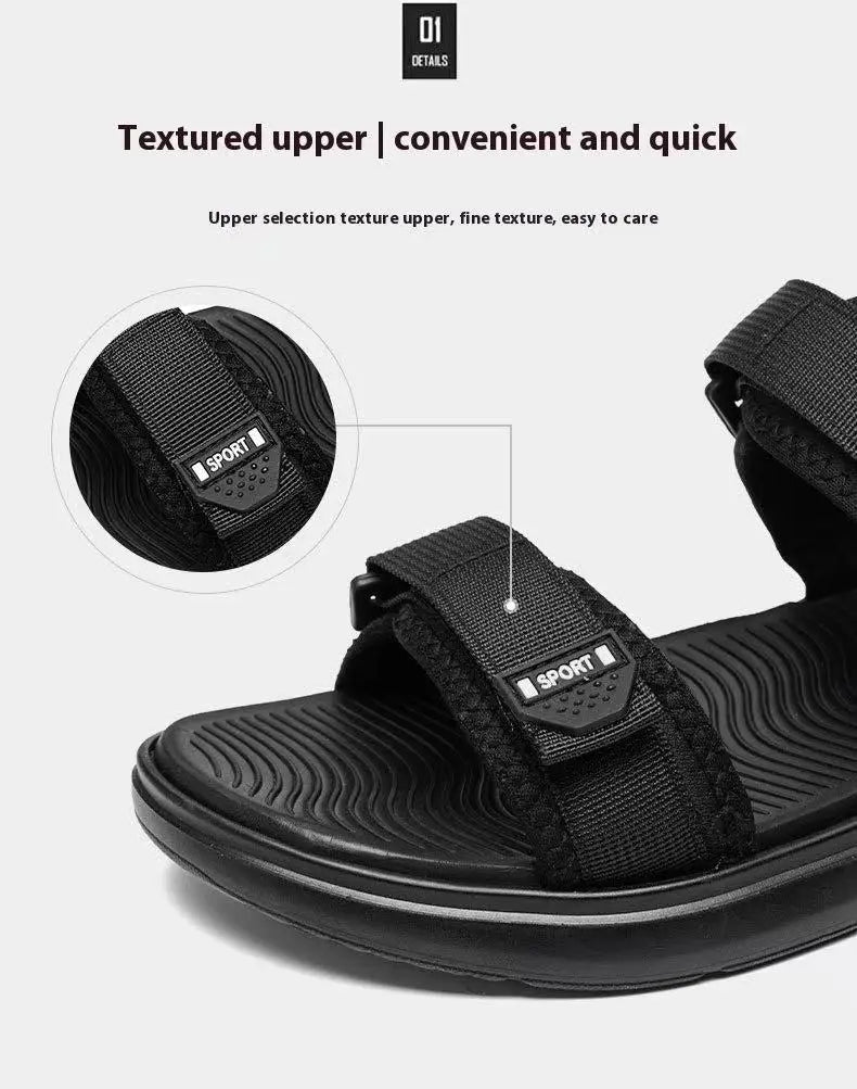 A Pair of Non-Slip Men's Sandals for Summer New Wear-Resistant Breathable Simple White-Soled Men's Business Beach Shoes