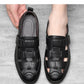 Leather Sandals Baotou 2025 Summer New Genuine Leather Breathable Hollow Porous Shoes Men's Tendon Soft Bottom Middle-Aged Dad S