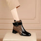 2024 High Quality Ladies Shoes Side Zipper Women's Boots Fashion Color Matching Modern Boots Women New Belt Buckle Ankle Boots