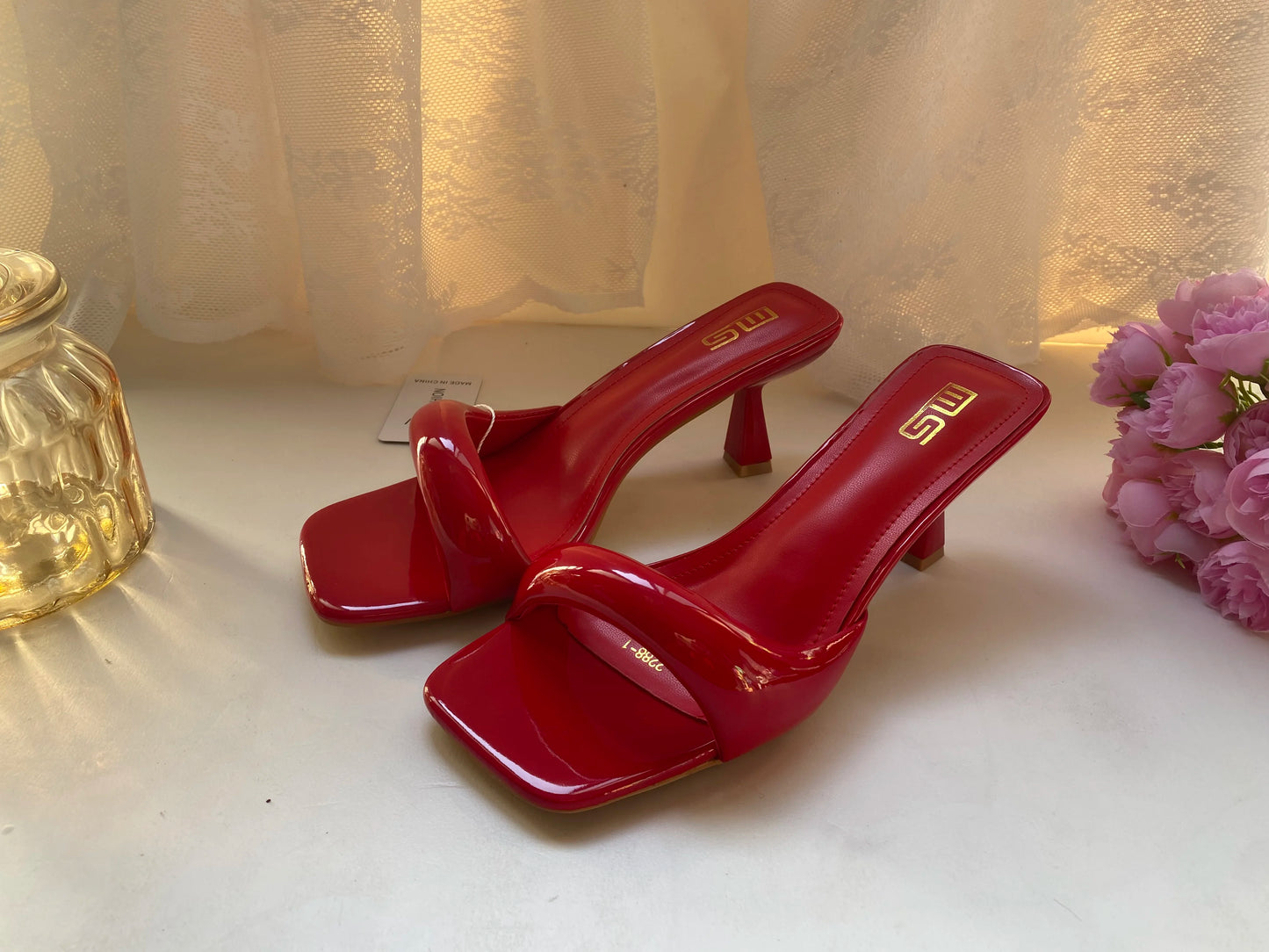 Black Red High Heel Sandals Women Open Toe Slingback Sandals Female Pumps Square Toe Summer Simple Designer Heeled Sandals