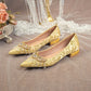 Pointed Toe with Crystals Rhinestone Wedding Bride Shoe Formal Woman Pumps Shoes for Women Diamond Medium Heels Casual Vacation