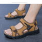 Summer Men's Leather Sandals Outdoor Resort Beach Shoes Soft Rubber Lightweight Hiking Shoes Anti-slip Wear-resistant Flip Flops