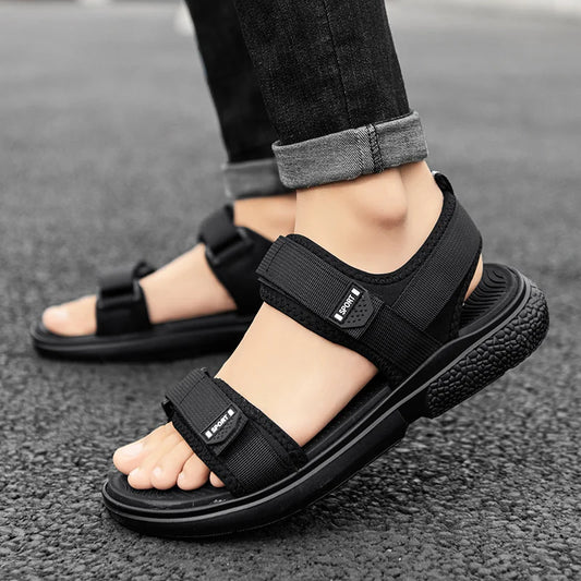 A Pair of Non-Slip Men's Sandals for Summer New Wear-Resistant Breathable Simple White-Soled Men's Business Beach Shoes