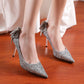 Bling Sequins Wedding Shoes for Women Bride 2025 Elegant Pointed Toe Thin Heels Pumps Woman Silver Crystal High Heels for Ladies