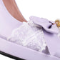 Summer Ladies Platform High Heels Cute Bow Lace Princess Mary Jane Lolita Shoes Blue Purple Party  Dress Pumps Big size 33 43