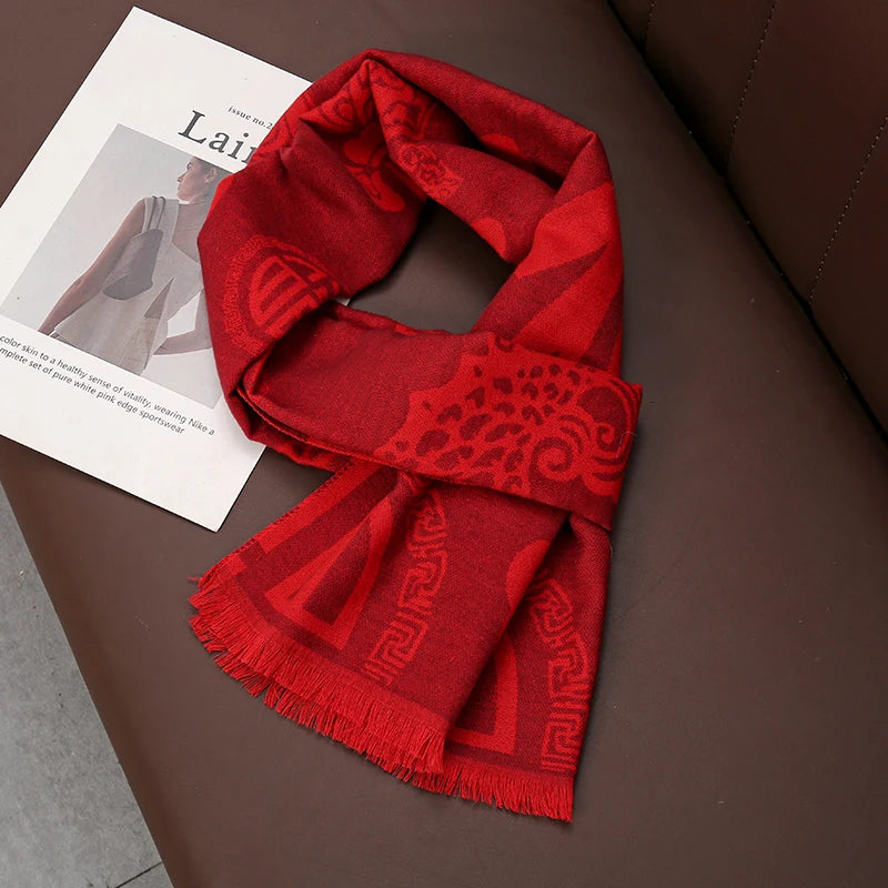 Newest Wool Cashmere Scarf | Women's Winter Tassel Pashmina Shawl | EnigmaParis