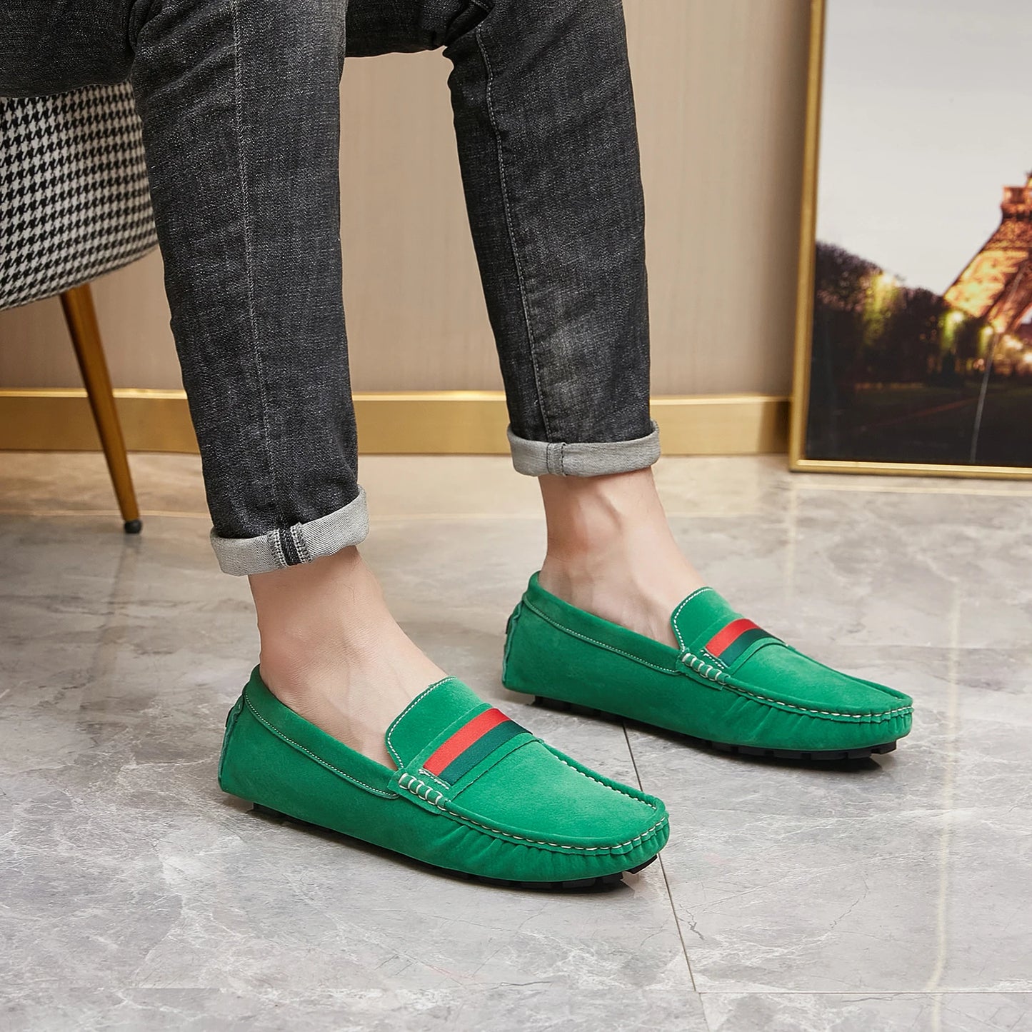 Men Suede Loafers | Comfortable Slip on Moccasins