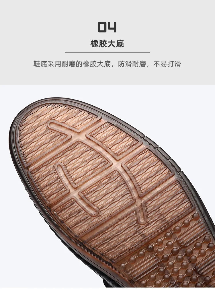 Leather Sandals Baotou 2025 Summer New Genuine Leather Breathable Hollow Porous Shoes Men's Tendon Soft Bottom Middle-Aged Dad S