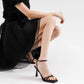 2025 designer women's new fashion letter high heels black super high heels stilettos lace-up sandals for women