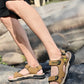 New Men's Sandals Soft Genuine Leather Sandals Shoes Men Large Size Outdoor Summer Shoes Comfort Beach Sandals Roman Men Shoes