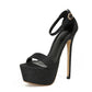 Liyke Model Catwalk Sequined Platform Sandals For Women Sexy Open Toe Party Nachtclub Stripper Heels Pole Dance Shoes Size 34-46