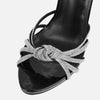 Liyke 2025 New Arrival Silver Crystal Narrow Band Women's Sandals Summer Party Wedding Prom Shoes Platform Open Toe High Heels