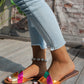 Luxury Designer Women Sandals 2025 New Woven with Comfortable Women's Sandals Casual Bottom Summer Flat Woman Slippers