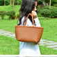 Handbags Women's Genuine Leather Shoulder Bag Weaving Casual Shopping Bag Vintage Big Tote Purse Cowhide Cross Hand Bags Lady