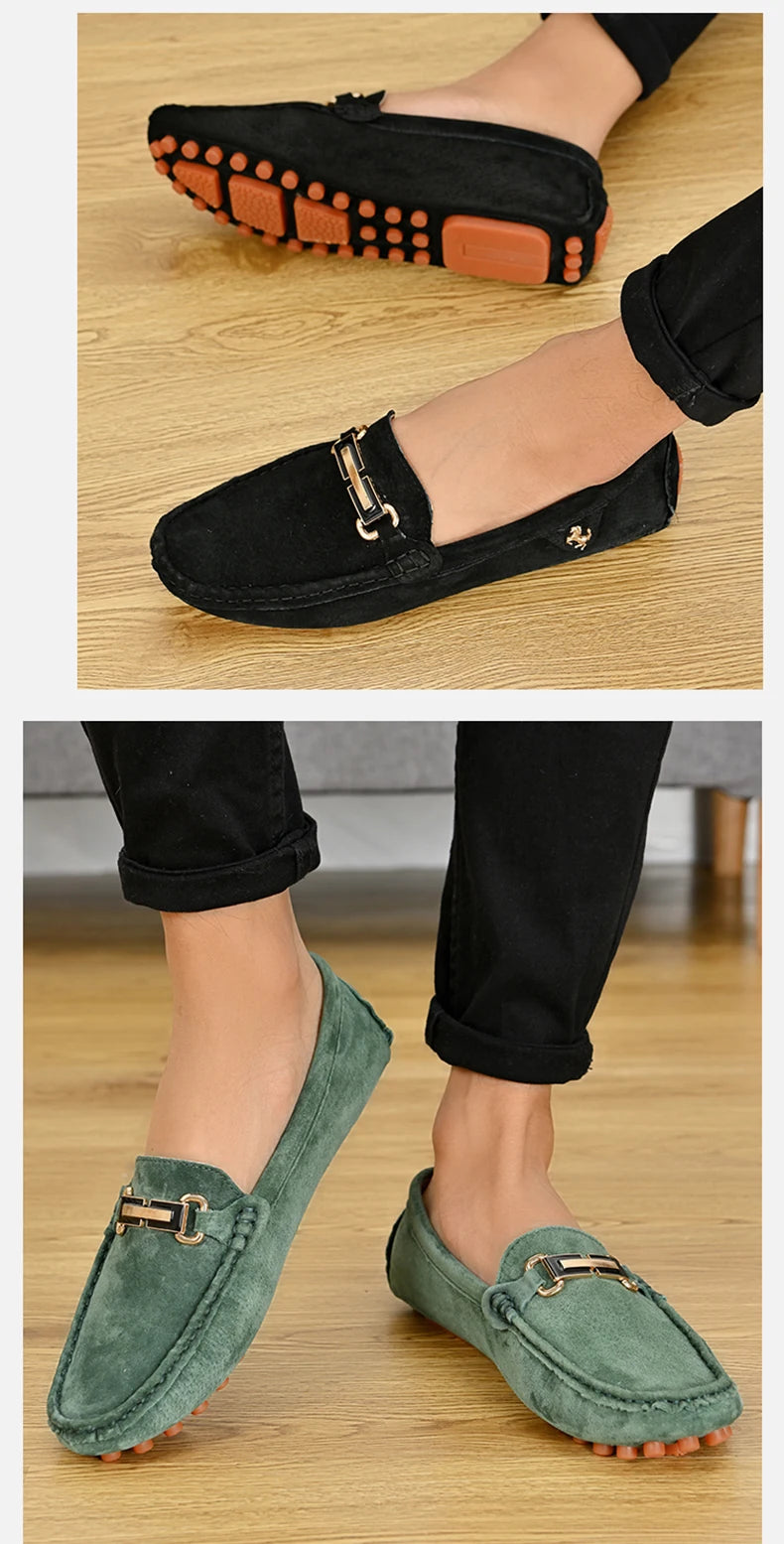 Suede Loafers Men Moccasins Shoes |  Men Suede Leather Loafers Shoes