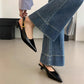 Summer Pointed Toe Women Sandals Fashion Singbacks Mules Shoes Ladies Elegant Low Heel Stripper Party Sandalias