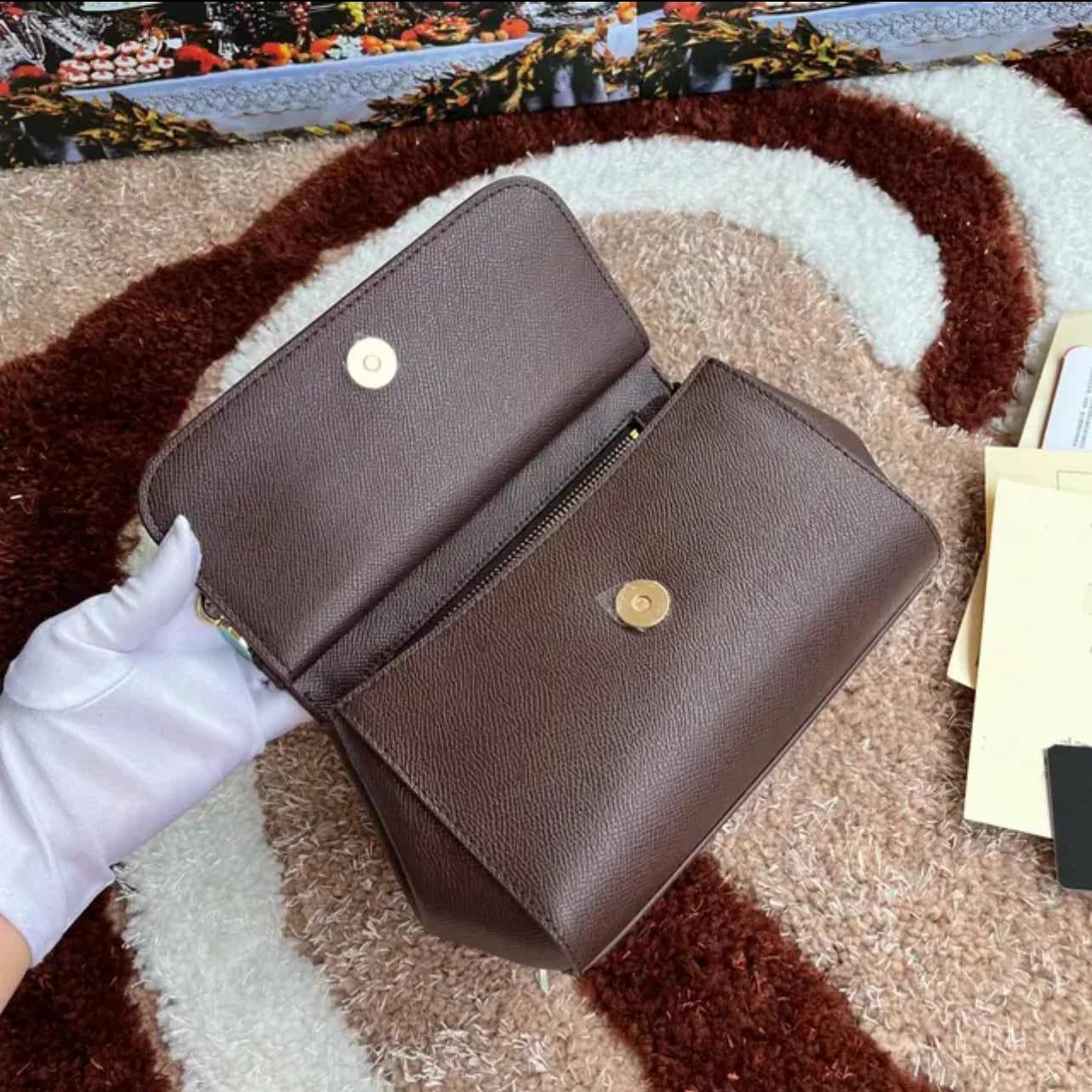 2025 New Hand Print Cowhide Bags For Women Luxury Designer Shoulder Bag Fashion Ladies Handbags