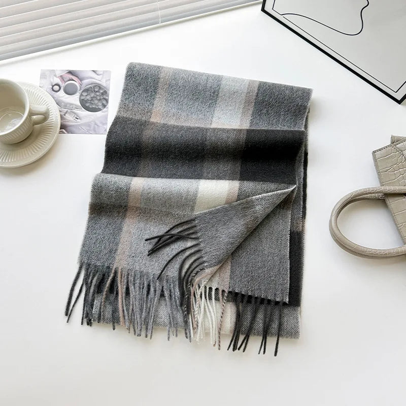 High-Quality 100% Wool Scarf | Women's Classic Soft Cashmere Muffler | EnigmaParis