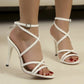 Women's Shoes 2025 New Buckle Strap Women's Sandals Fashion Narrow Band Office and Career Summer Plus Size Solid Heeled Sandals