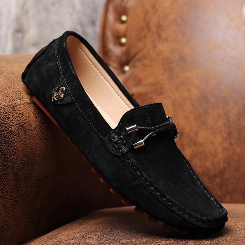 Men Suede Leather Loafers Shoes | Slip on Non-slip Driving Loafers for Men