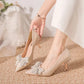 Pumps with Bow on Heeled Wedding Bride Shoe High Heels Shoes for Women Pointed Toe Woman PumpsLoafers Stilito Beau Today Lastest