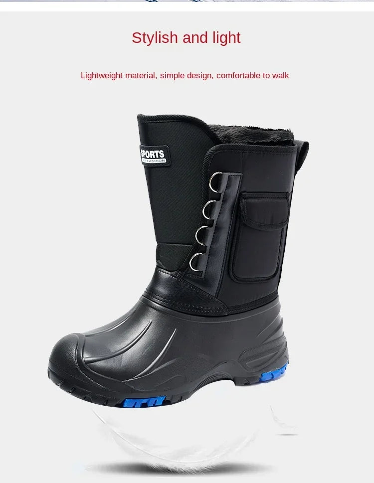 Winter Men's Outdoor Boots Warm Waterproof Snow Boots for Men Fishing Men's Non-slip Hiking Boots Male Sneakers Work