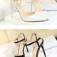 86-1 Style Simple Slim Ultra High Heel Shallow Painted Leather Sexy Nightclub Slimming One-word Strap Women Cool Shoes