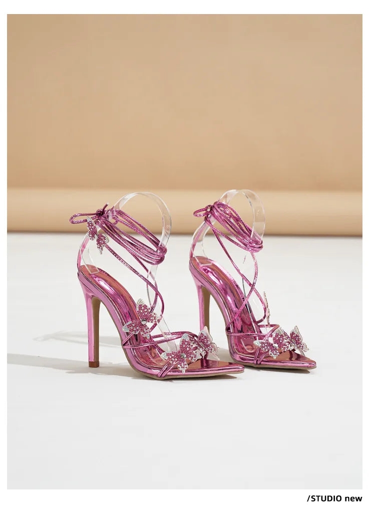 High Heels Shoes For Women Summer 2025 New Bow Tie Strap French sandals