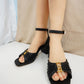 2025 Women's Summer Open toed Fashion Coarse Heel Sandals Italian Design GJ Luxury Brand Outdoor High Heel Non slip Sandals