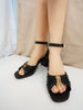 2025 Women's Summer Open toed Fashion Coarse Heel Sandals Italian Design GJ Luxury Brand Outdoor High Heel Non slip Sandals