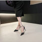 Comemore 2025 White Wedding Bridesmaid Shoes Satin Fashion Rhinestone Fringe Chain High Heels Black Temperament Elegance Pumps