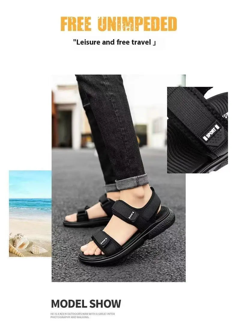 A Pair of Non-Slip Men's Sandals for Summer New Wear-Resistant Breathable Simple White-Soled Men's Business Beach Shoes