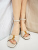 2025 Women's Summer Open toed Fashion Coarse Heel Sandals Italian Design GJ Luxury Brand Outdoor High Heel Non slip Sandals