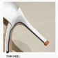 Comemore 2025 White Wedding Bridesmaid Shoes Satin Fashion Rhinestone Fringe Chain High Heels Black Temperament Elegance Pumps