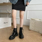 Women Boots Motorcycle Shoes Woman Leather Chelsea Ladie Classic Punk Female Goth Shoes High Platform Boots Women Botas Mujer