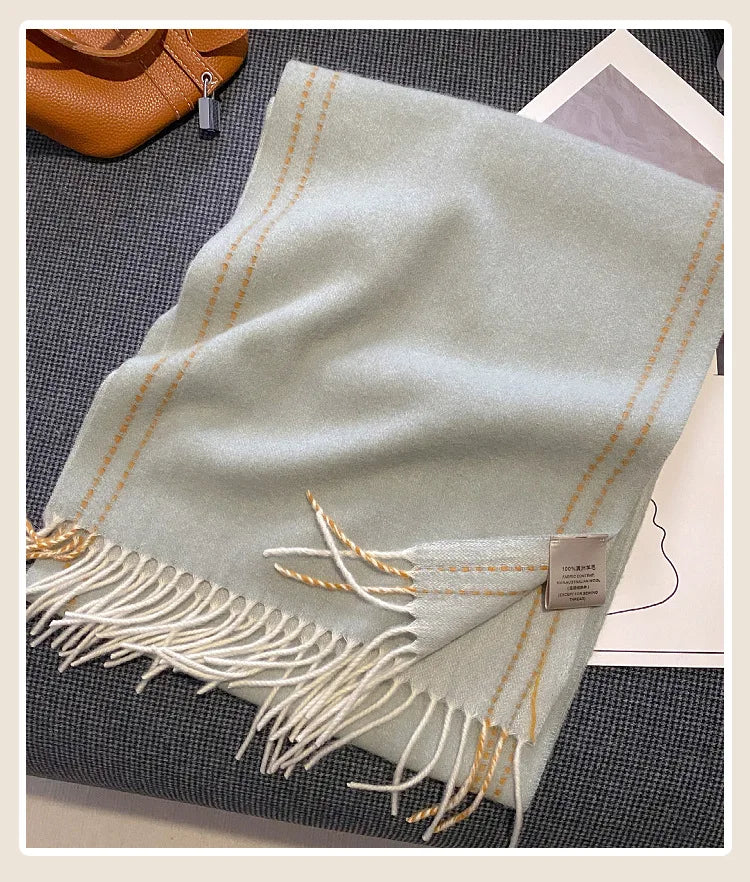 High-Quality 100% Wool Scarf | Women's Classic Soft Cashmere Muffler | EnigmaParis