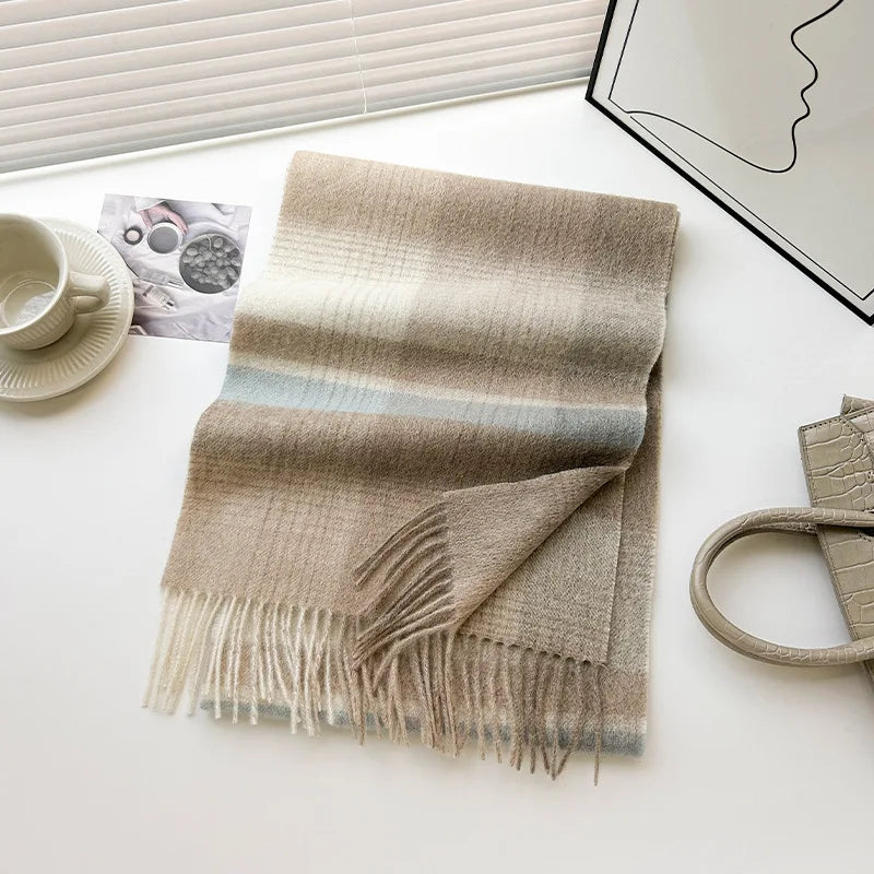 High-Quality 100% Wool Scarf | Women's Classic Soft Cashmere Muffler | EnigmaParis