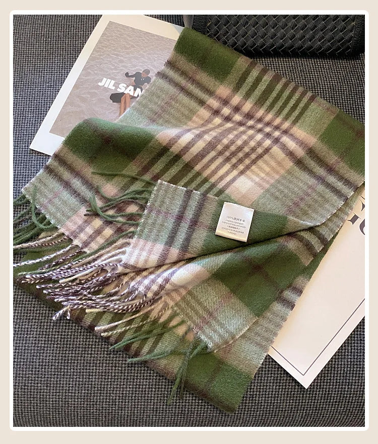 High-Quality 100% Wool Scarf | Women's Classic Soft Cashmere Muffler | EnigmaParis