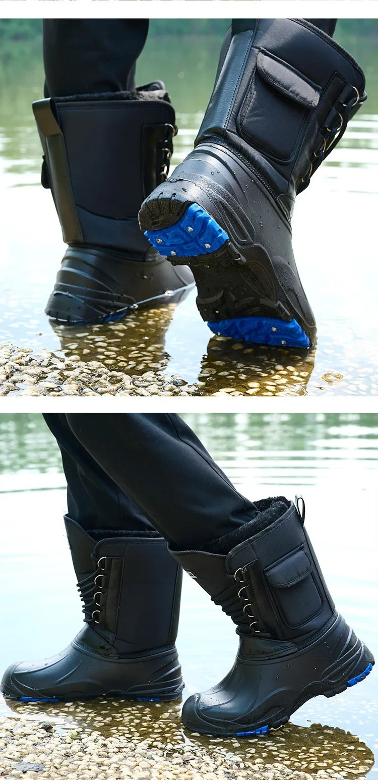 Winter Men's Outdoor Boots Warm Waterproof Snow Boots for Men Fishing Men's Non-slip Hiking Boots Male Sneakers Work