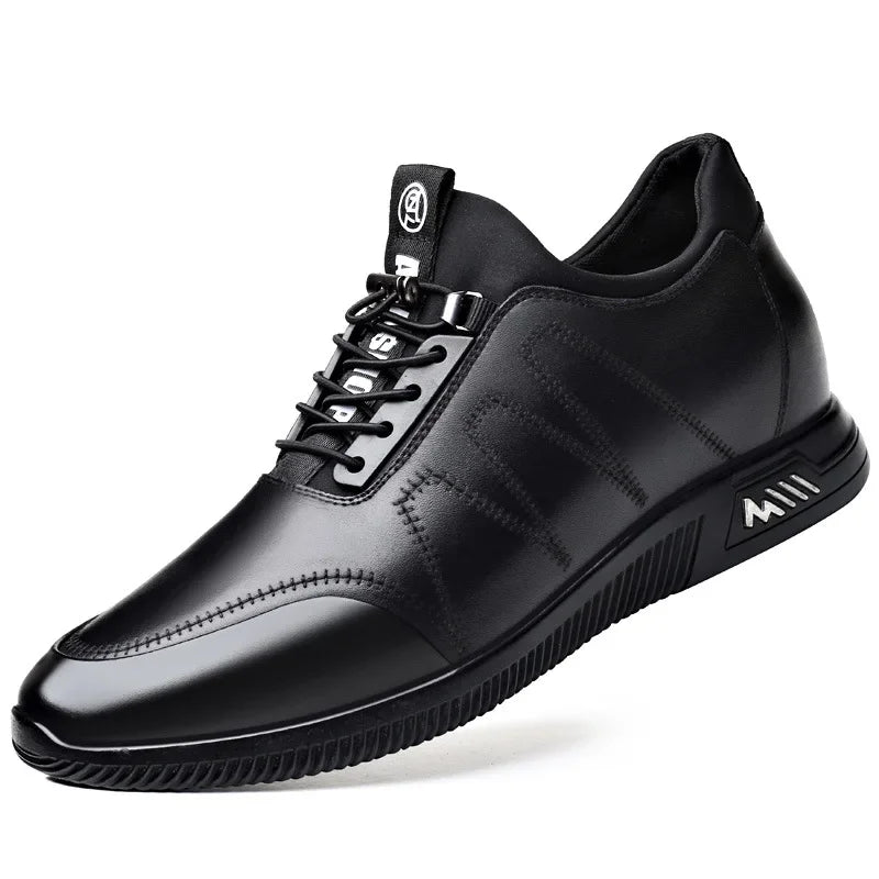 Invisible Height Increasing Leather Shoes