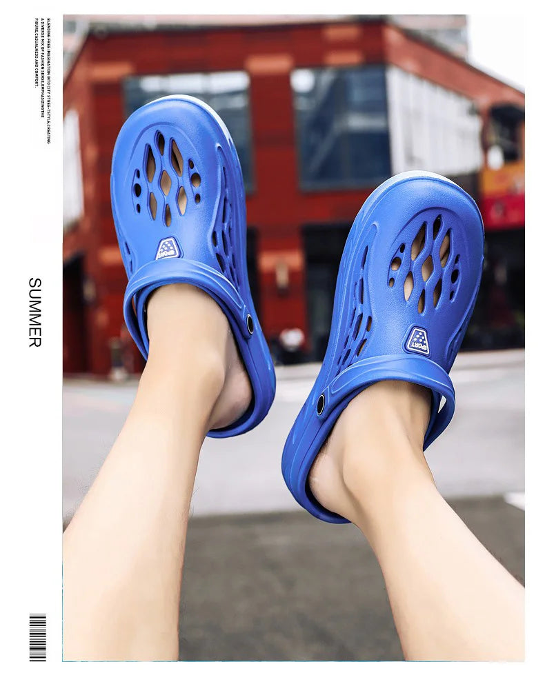 Summer Men Sandals | Light EVA Men's Casual Shoes | Hole Shoes Clogs | Outdoor Male Beach Flat Slippers