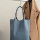 Genuine Leather Commuter Tote Bag Simple Ladies Soft Cowhide Tote Shoulder Handbag Large Capacity Women Bucket Bag 2025 New