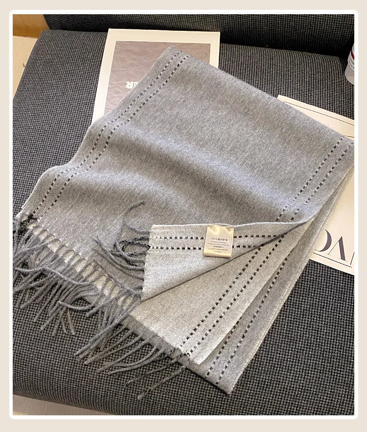 High-Quality 100% Wool Scarf | Women's Classic Soft Cashmere Muffler | EnigmaParis