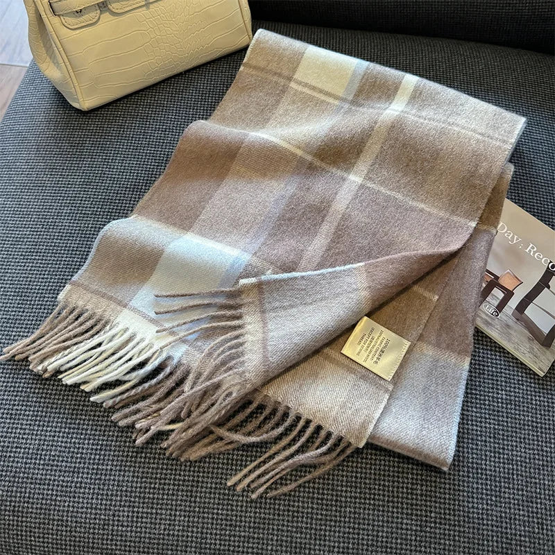 High-Quality 100% Wool Scarf | Women's Classic Soft Cashmere Muffler | EnigmaParis