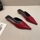 Woman Slippers Pointed Toe Outside Job Sandals Slides Mules Low Heel White Shoes for Women with Comfortable Luxury Korea Style