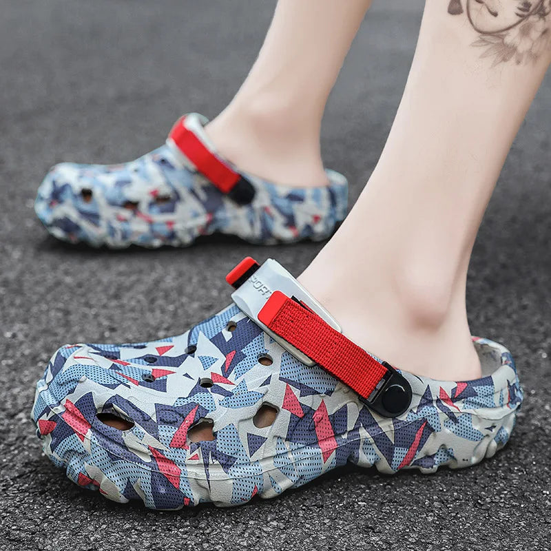 New Men's Clogs Slippers Sandal | Men Garden Shoes | Flat Camouflage Sandals | Male Sneakers Outdoor Flip Flops | Home Clogs