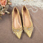 Pointed Toe with Crystals Rhinestone Wedding Bride Shoe Formal Woman Pumps Shoes for Women Diamond Medium Heels Casual Vacation