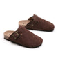 2023 New Concise Retro Outside Flat with Women's Slippers Mules Modern Sandals Buckle Shoes Strap Autumn Winter