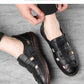 Leather Sandals Baotou 2025 Summer New Genuine Leather Breathable Hollow Porous Shoes Men's Tendon Soft Bottom Middle-Aged Dad S